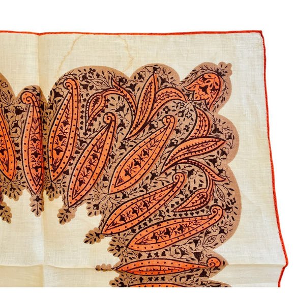 Vintage Tammis Keefe Handkerchief Persian Pickle Paisley Empire Near East READ - Picture 6 of 12